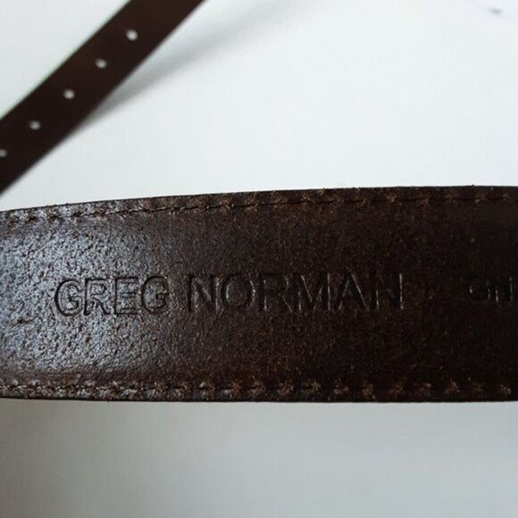 Greg Norman Brown Leather Belt size 36 - Picture 5 of 9